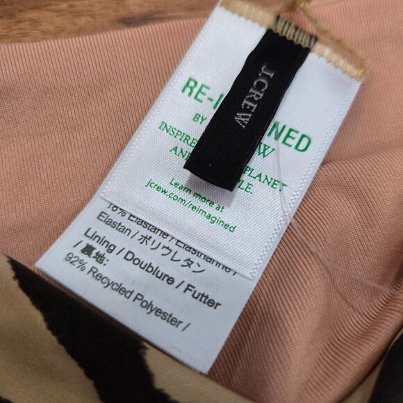 J. Crew High Waisted Bikini Bottom Womens Size S Brown Zebra Stripe New BK545 - Picture 4 of 6